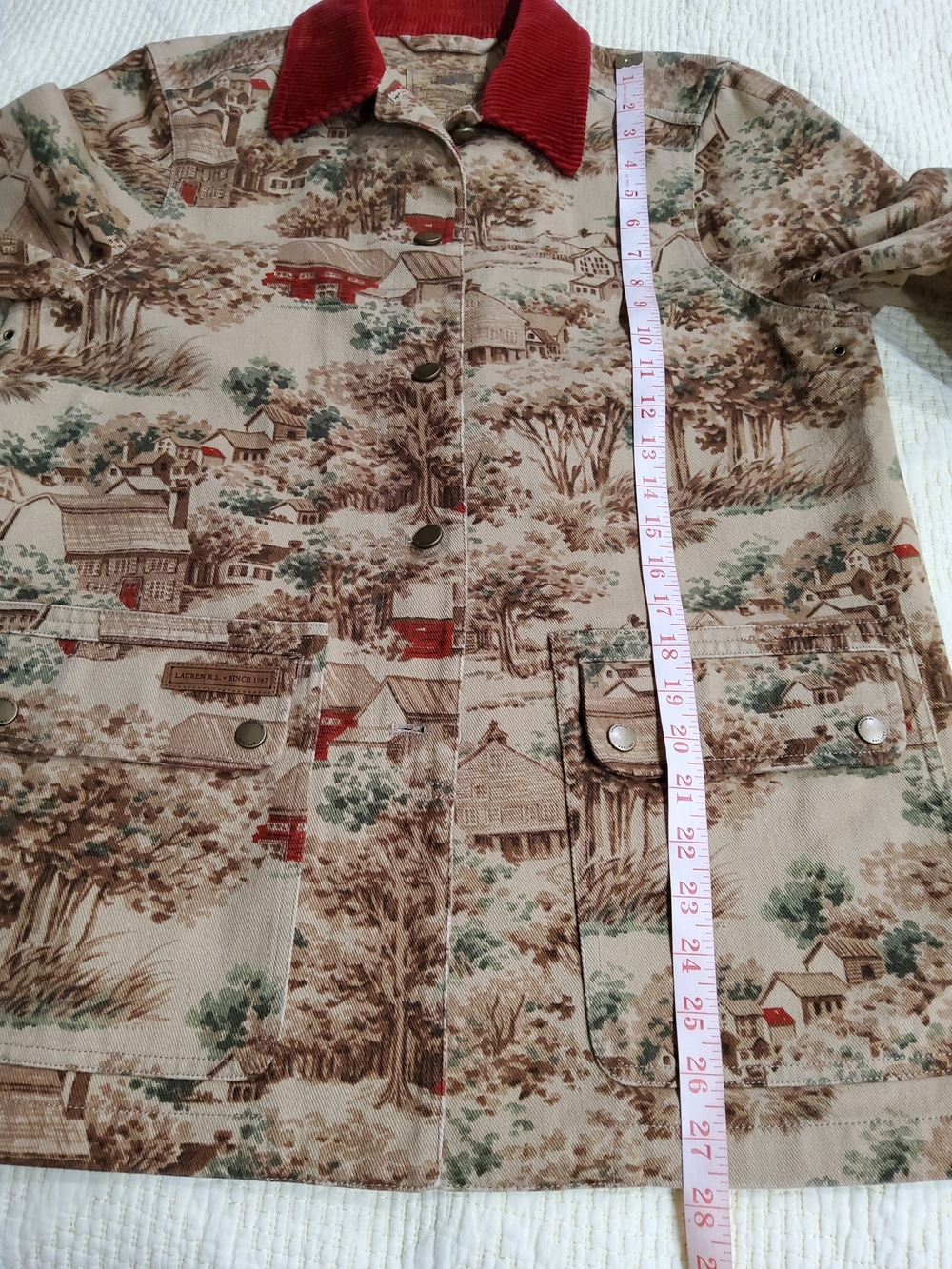 Lauren Ralph Lauren Vintage Printed Denim Jacket Size S - Picture 11 of 12